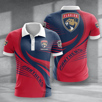 LIMITED EDITION - NEW CUSTOMIZED NHL01 FPT FLORIDA PANTHERS POLO SHIRT & T-SHIRTS