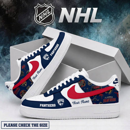 LIMITED EDITION - NEW CUSTOMIZED NHL01 FPT FLORIDA PANTHERS AF1 SHOES
