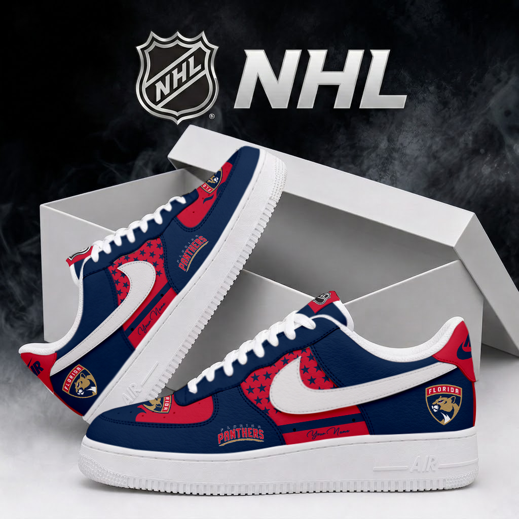 SPECIAL EDITION - NEW CUSTOMIZED NHL01 FPT FLORIDA PANTHERS AF1 SHOES