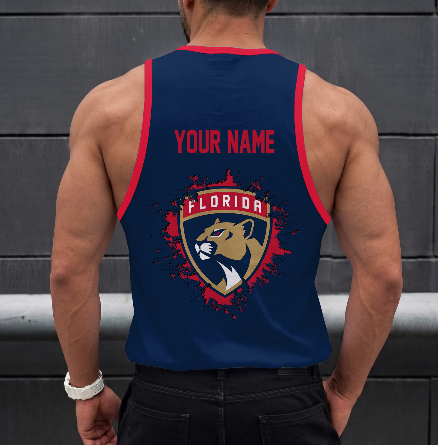 LIMITED EDITION - NEW CUSTOMIZED NHL01 FPT FLORIDA PANTHERS UNISEX TANK TOP