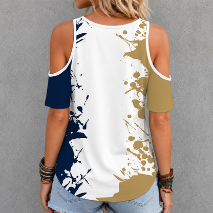 [SUPER SALE] NEW CUSTOMIZED NHL01 FPT FLORIDA PANTHERS CRISS CROSS V-NECK TOP