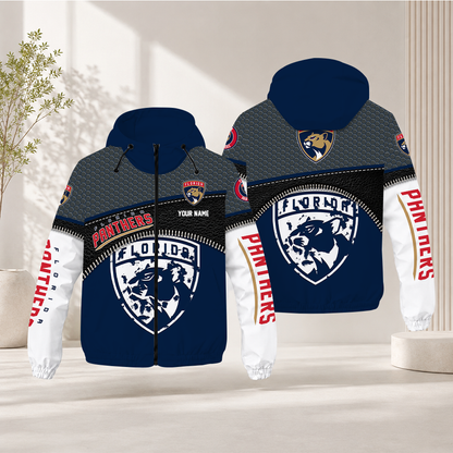 EXCLUSIVE EDITION - NEW CUSTOMIZED NHL01 FPT FLORIDA PANTHERS WINDBREAKER JACKET