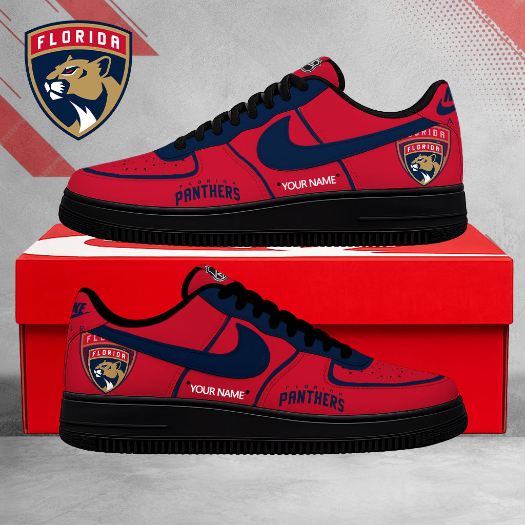 LIMITED EDITION - NEW CUSTOMIZED NHL01 FPT FLORIDA PANTHERS AF1 SHOES