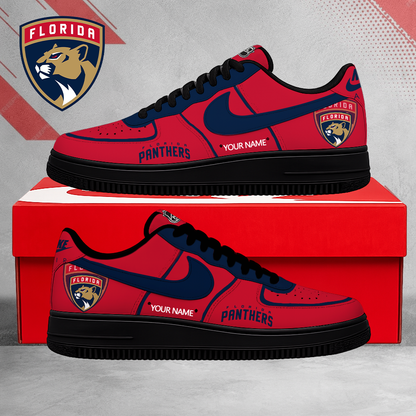 LIMITED EDITION - NEW CUSTOMIZED NHL01 FPT FLORIDA PANTHERS AF1 SHOES