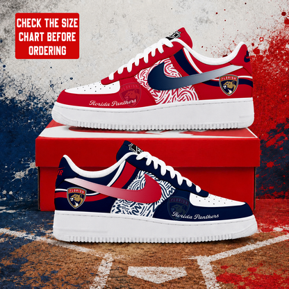 LIMITED EDITION - NEW CUSTOMIZED NHL01 FPT FLORIDA PANTHERS AF1 SHOES