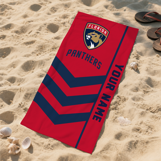 SPECIAL EDITION - NEW CUSTOMIZED NHL01 FPT FLORIDA PANTHERS BEACH TOWEL