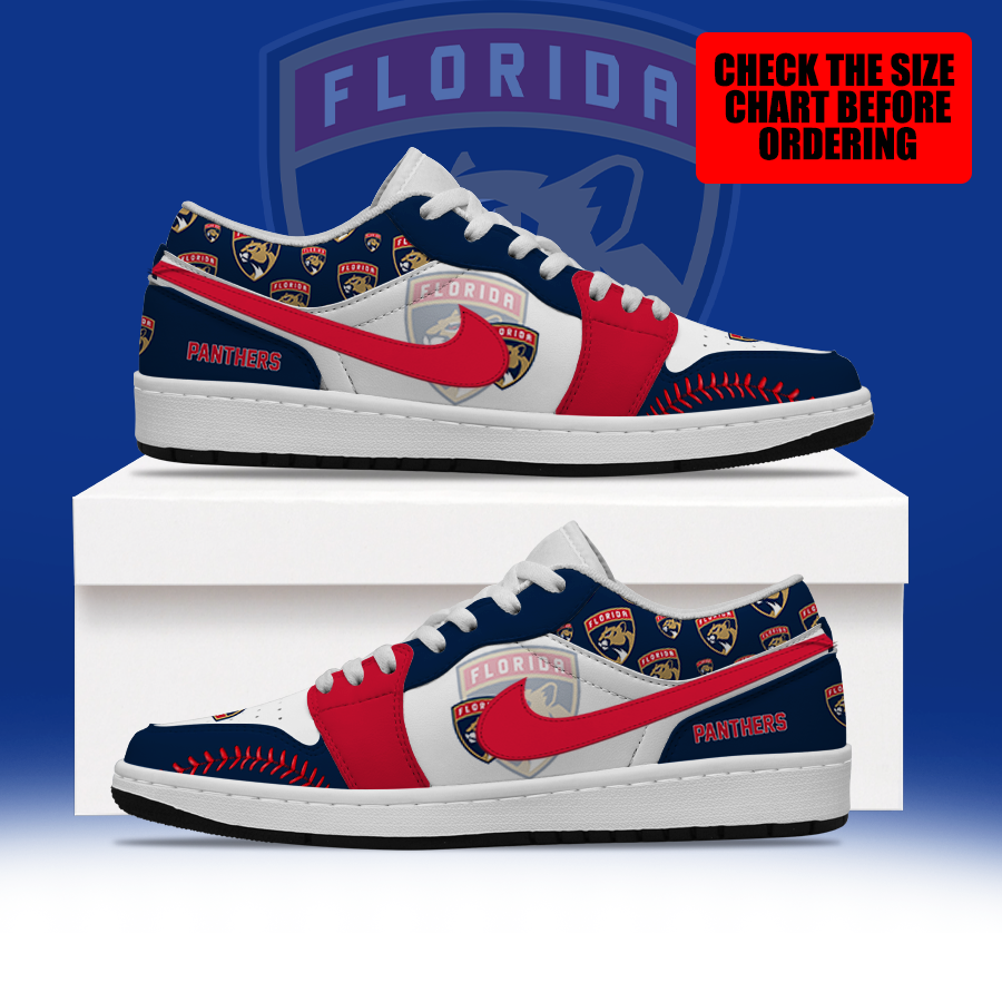 [SUPER SALE] NEW CUSTOMIZED NHL01 FPT FLORIDA PANTHERS AIR JORDAN LOW SHOES