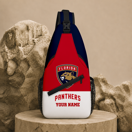 LIMITED EDITION - NEW CUSTOMIZED NHL01 FPT FLORIDA PANTHERS SLING BAG