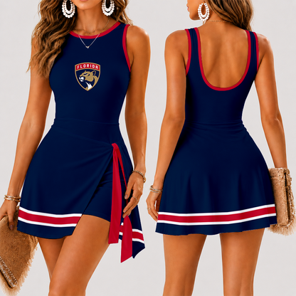 [SUPER SALE] NEW CUSTOMIZED NHL01 FPT FLORIDA PANTHERS WOMEN'S SUMMER SKORT DRESS