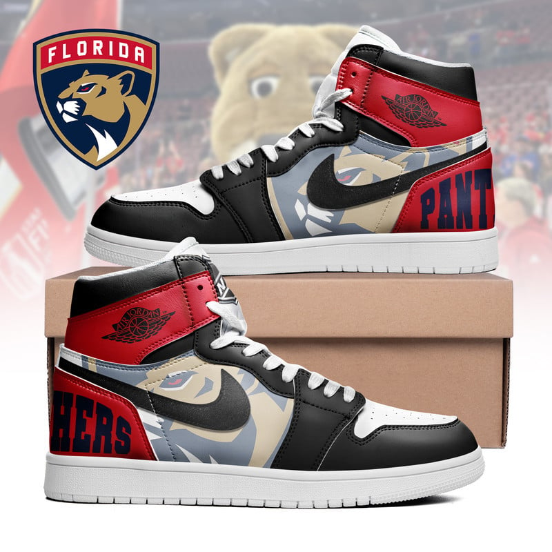 LIMITED EDITION - NEW CUSTOMIZED NHL01 FL PANTHERS AIR JORDAN SNEAKERS