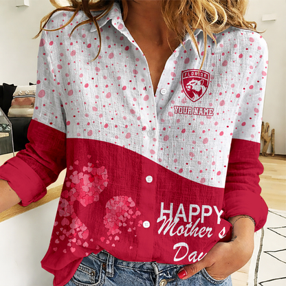 LIMITED EDITION - NEW CUSTOMIZED NHL01 FPT FLORIDA PANTHERS WOMEN'S CASUAL SHIRT FOR MOTHER'S DAY
