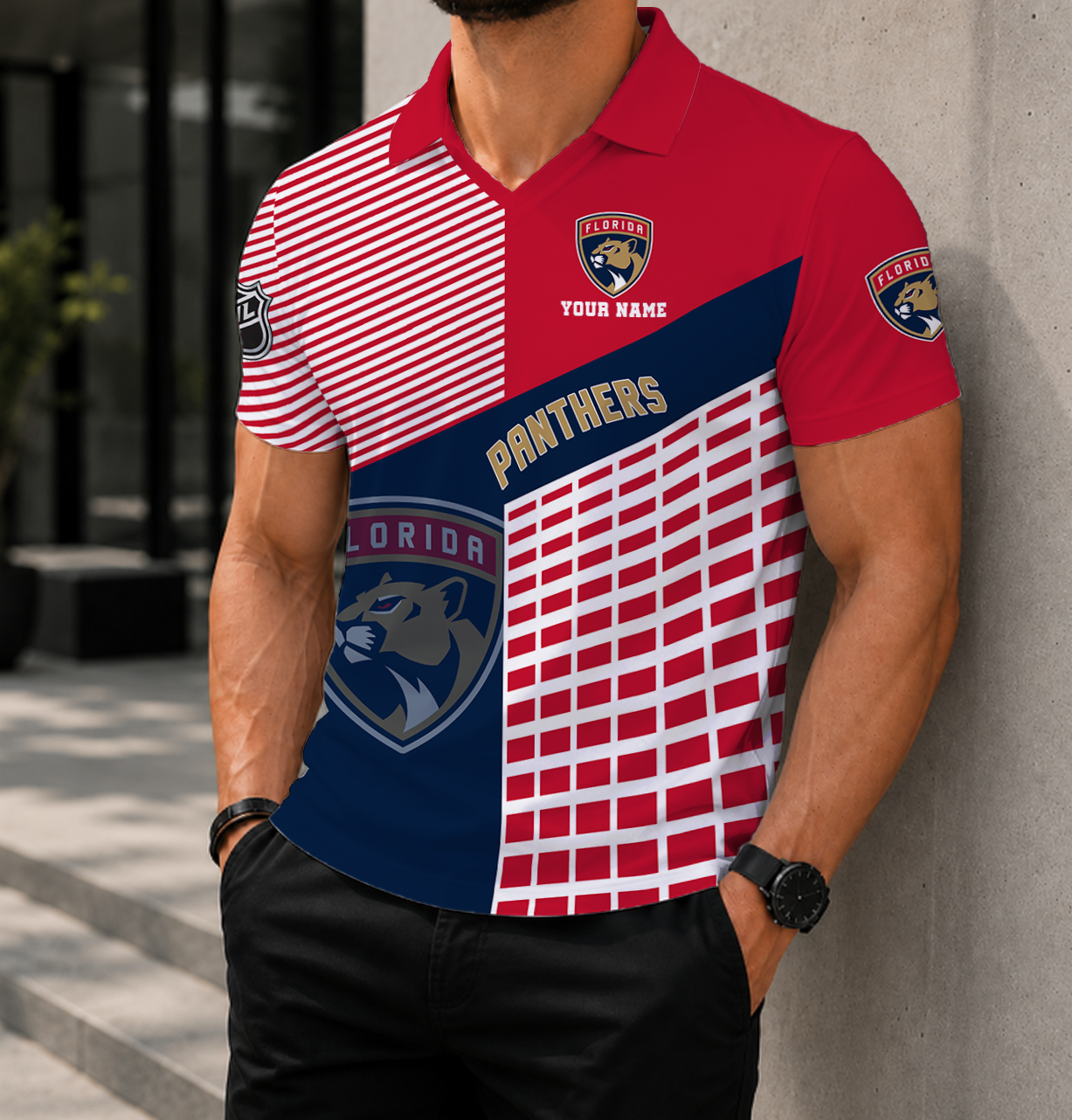 VIRAL EDITION - NEW CUSTOMIZED NHL01 FPT FLORIDA PANTHERS POLO SHIRT