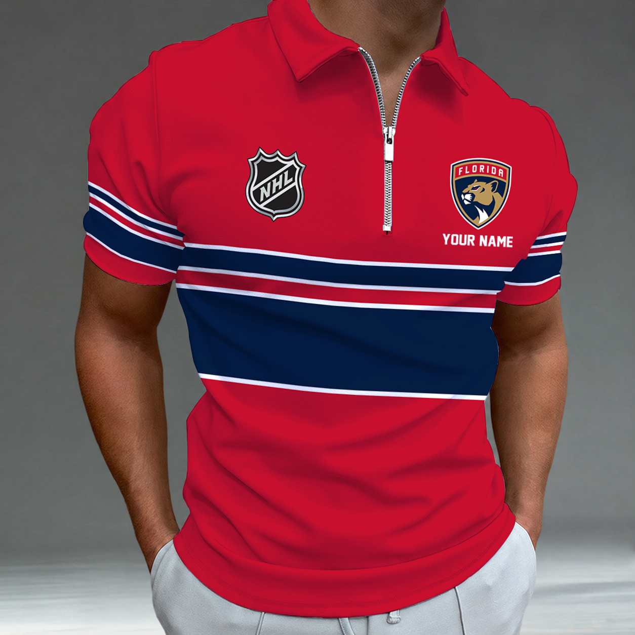 [SUPER SALE] NEW CUSTOMIZED NHL01 FPT FLORIDA PANTHERS POLO SHIRT
