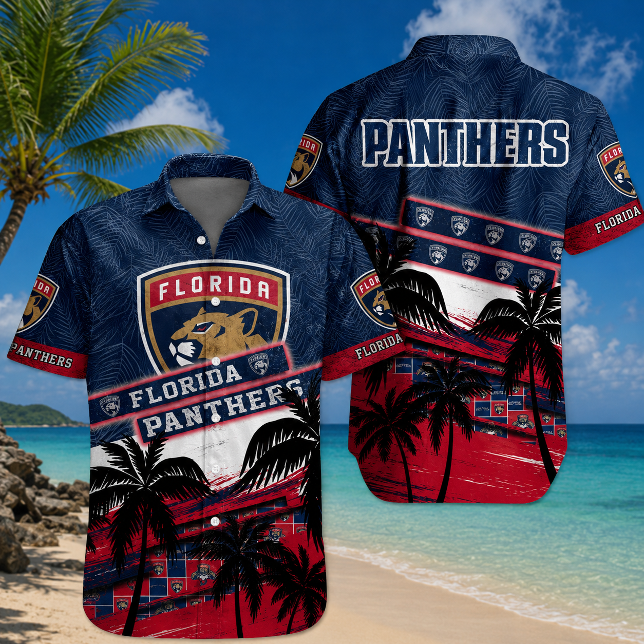 LIMITED EDITION - NEW CUSTOMIZED NHL01 FPT FLORIDA PANTHERS UNISEX HAWAIIAN SHIRT
