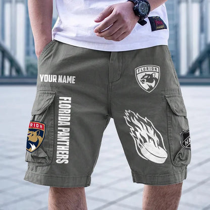[SUPER SALE] NEW CUSTOMIZED NHL01 FPT FLORIDA PANTHERS CARGO SHORTS