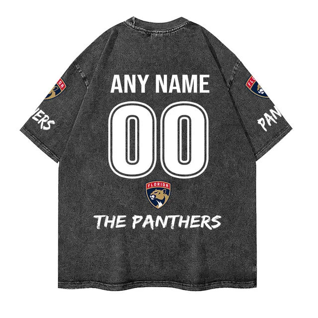 [SUPER SALE] NEW CUSTOMIZED NHL01 FPT FLORIDA PANTHERS MULTICOLOR WASHED TEE
