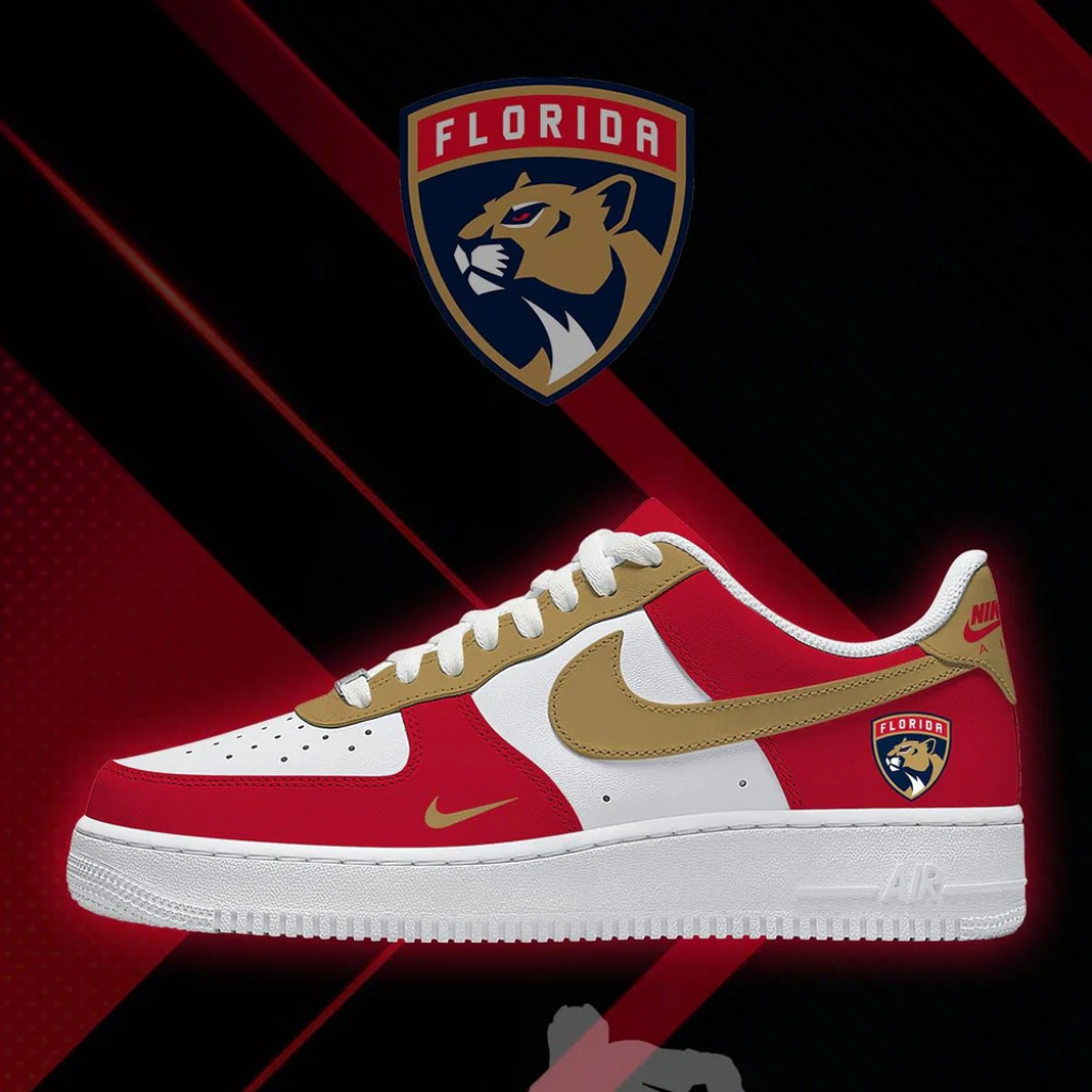LIMITED EDITION - NEW CUSTOMIZED NHL01 FPT FLORIDA PANTHERS AF1 SHOES