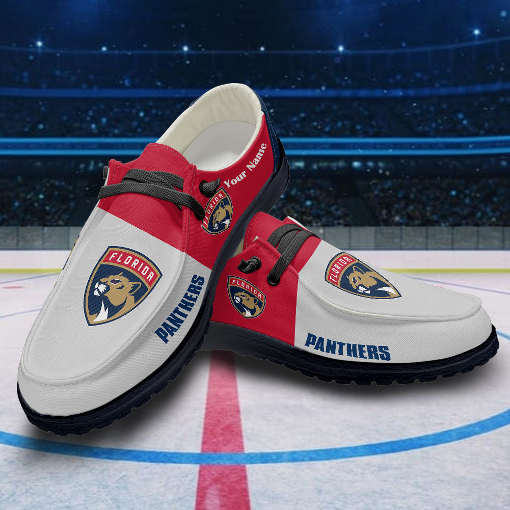 LIMITED EDITION - NEW CUSTOMIZED NHL01 FPT FLORIDA PANTHERS PREMIUM LOAFER SHOES