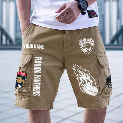 [SUPER SALE] NEW CUSTOMIZED NHL01 FPT FLORIDA PANTHERS CARGO SHORTS