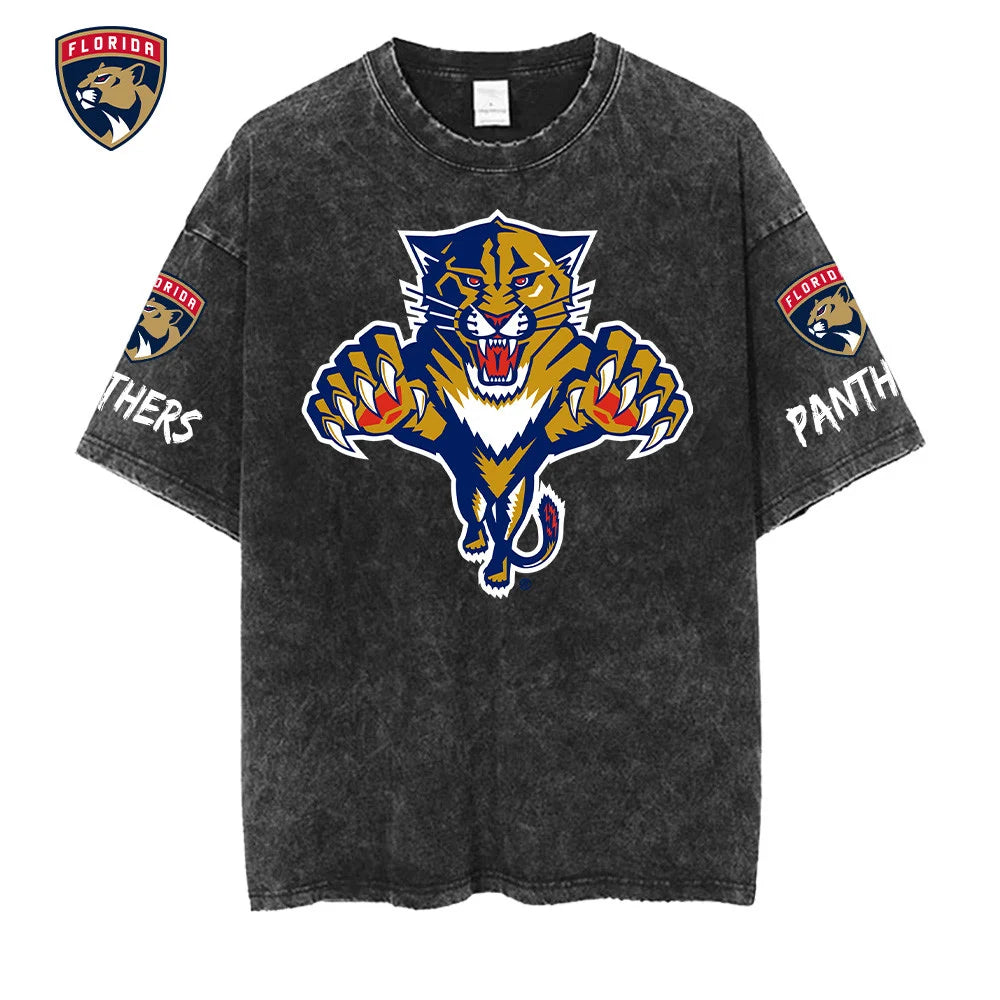 [SUPER SALE] NEW CUSTOMIZED NHL01 FPT FLORIDA PANTHERS MULTICOLOR WASHED TEE