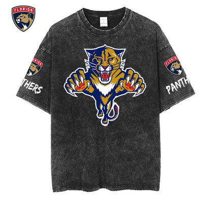 [SUPER SALE] NEW CUSTOMIZED NHL01 FPT FLORIDA PANTHERS MULTICOLOR WASHED TEE
