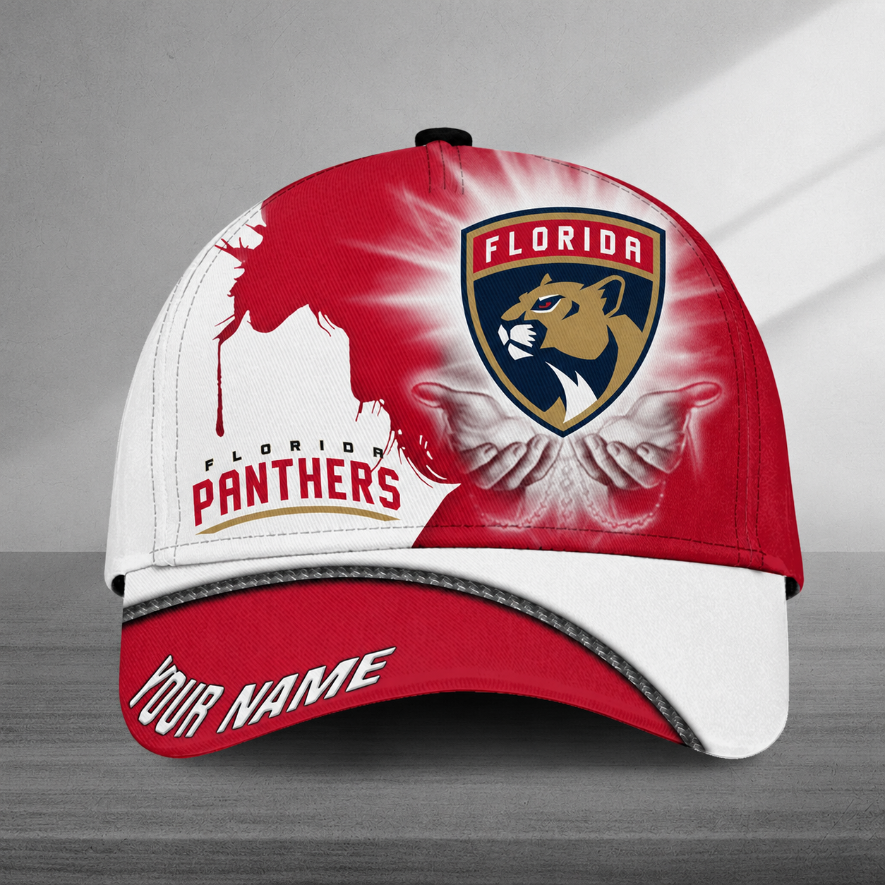 LIMITED EDITION - NEW CUSTOMIZED NHL01 FPT FLORIDA PANTHERS CLASSIC CAP