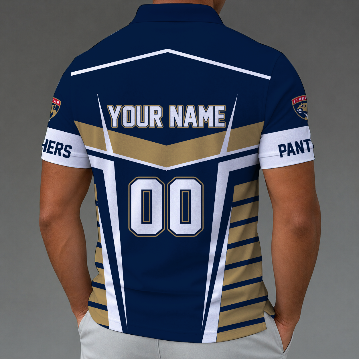 LIMITED EDITION - NEW CUSTOMIZED NHL01 FPT FLORIDA PANTHERS POLO SHIRT