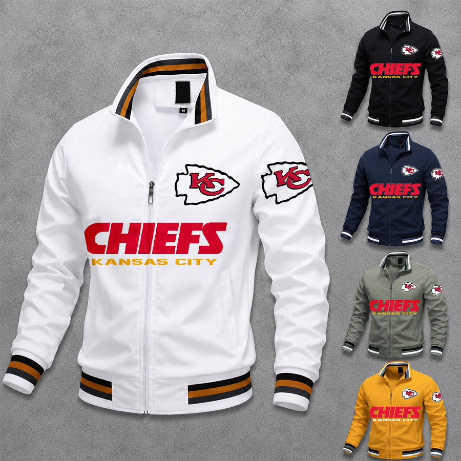 [SPECIAL OFFER] NEW CUSTOMIZED NFL01 KCC KANSAS CITY CHIEFS MEN'S CASUAL JACKET