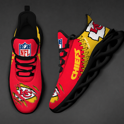LIMITED EDITION - NEW CUSTOMIZED NFL01 KCC KANSAS CITY CHIEFS UNISEX MAX SOUL SHOES