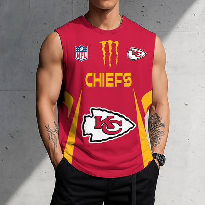 LIMITED EDITION - NEW CUSTOMIZED NFL01 KCC KANSAS CITY CHIEFS MEN'S GYM SHIRT