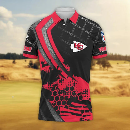LIMITED EDITION - NEW CUSTOMIZED NFL01 KCC KANSAS CITY CHIEFS POLO SHIRT