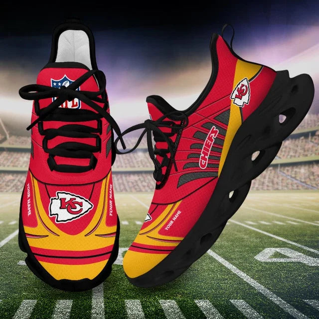 LIMITED EDITION - NEW CUSTOMIZED NFL01 KCC KANSAS CITY CHIEFS UNISEX MAX SOUL SHOES