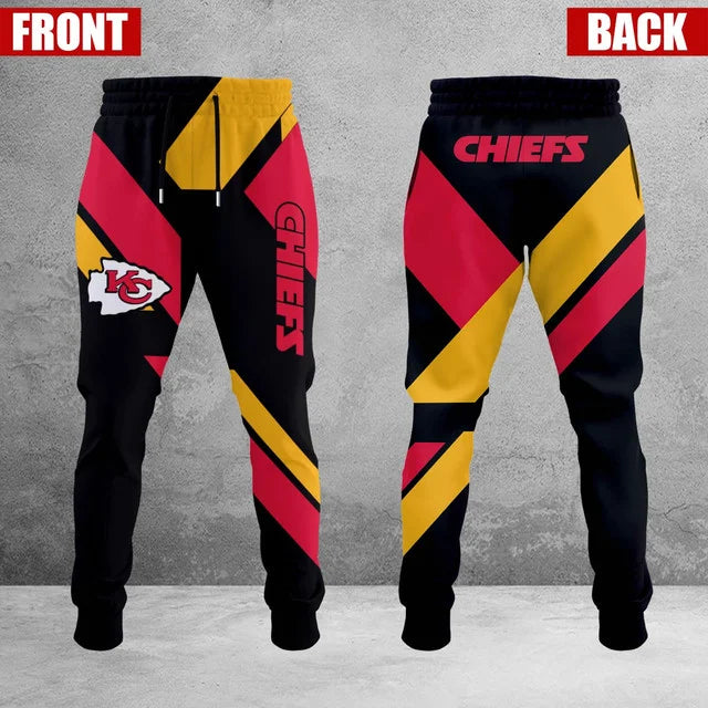 LIMITED EDITION - NEW CUSTOMIZED NFL01 KCC KANSAS CITY CHIEFS SWEATPANTS