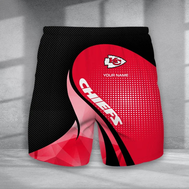 LIMITED EDITION - NEW CUSTOMIZED NFL01 KCC KANSAS CITY CHIEFS POLO, T-SHIRT & SHORT PANTS SET