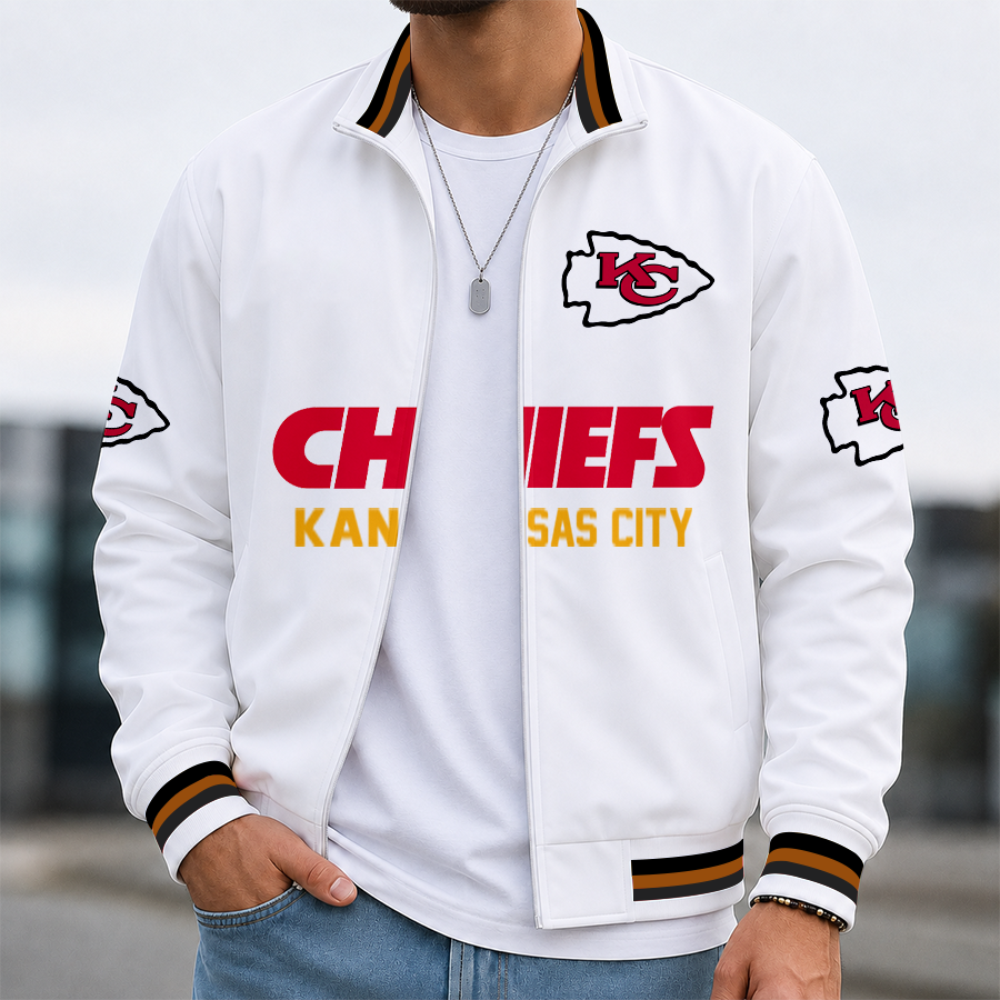 [SPECIAL OFFER] NEW CUSTOMIZED NFL01 KCC KANSAS CITY CHIEFS MEN'S CASUAL JACKET