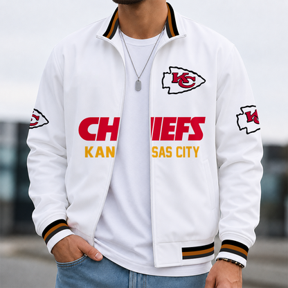 [SPECIAL OFFER] NEW CUSTOMIZED NFL01 KCC KANSAS CITY CHIEFS MEN'S CASUAL JACKET