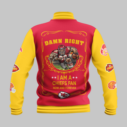 LIMITED EDITION - NEW CUSTOMIZED NFL01 KCC KANSAS CITY CHIEFS BASEBALL JACKET