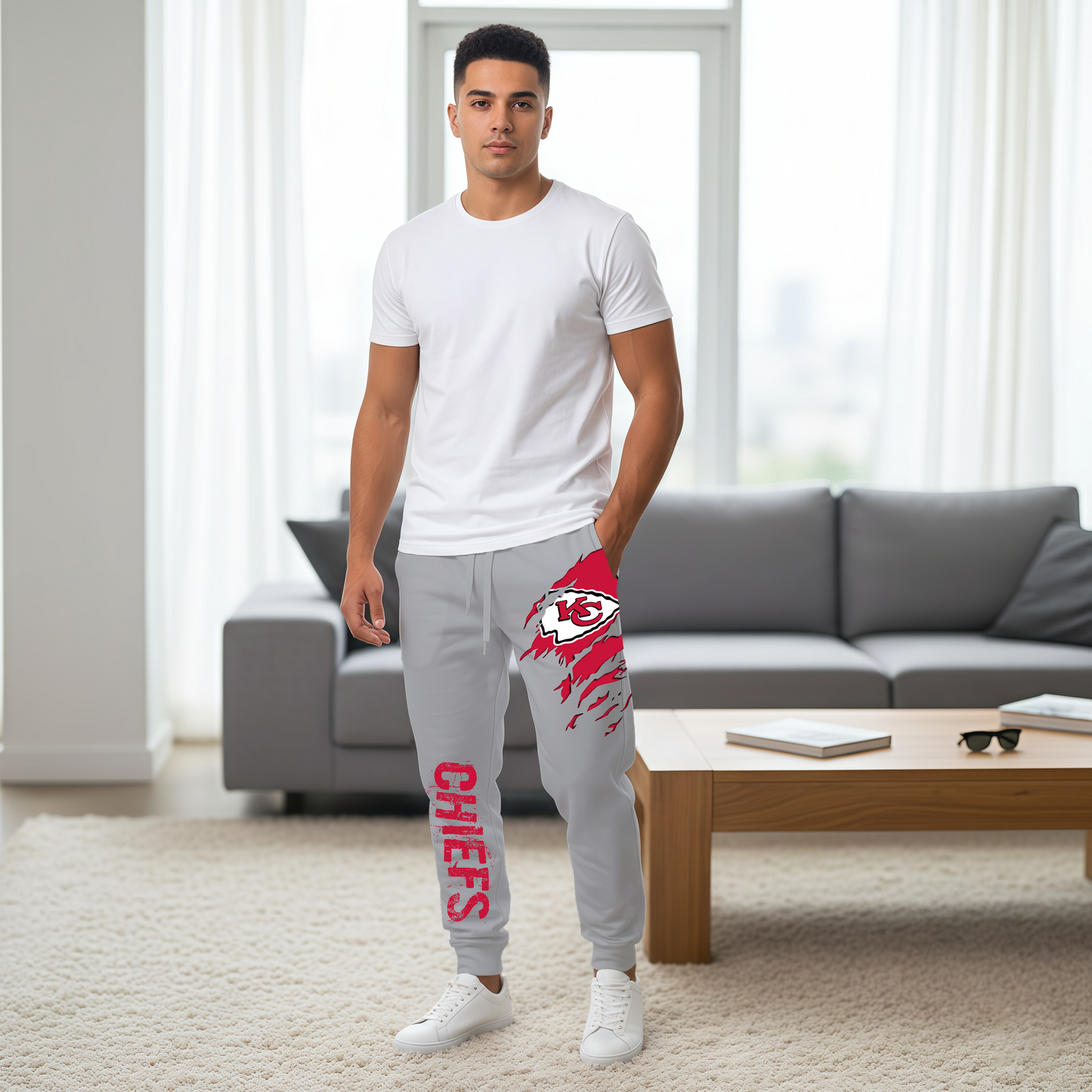 LIMITED EDITION - NEW PERSONALIZED NFL01 KCC KANSAS CITY CHIEFS JOGGERS