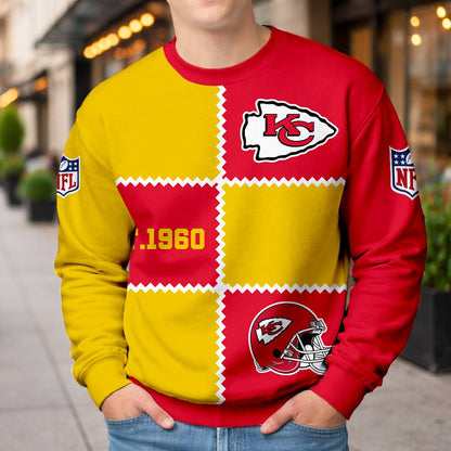 LIMITED EDITION - NEW CUSTOMIZED NFL01 KCC KANSAS CITY CHIEFS UNISEX T-SHIRT, POLO, HOODIE & JACKETS