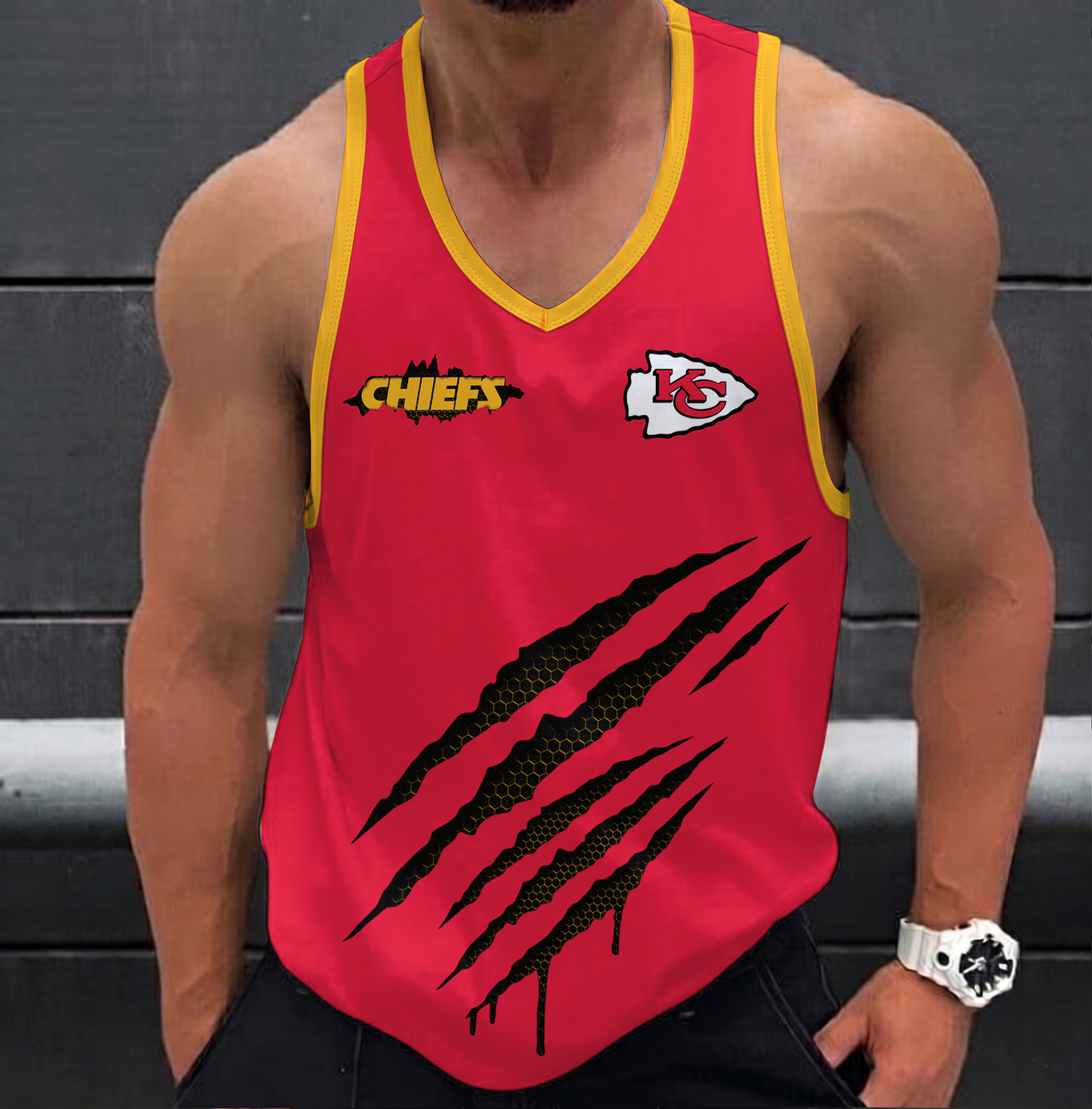 SPECIAL EDITION - NEW CUSTOMIZED NFL01 KCC KANSAS CITY CHIEFS UNISEX TANK TOP