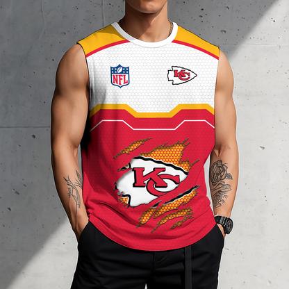 LIMITED EDITION - NEW CUSTOMIZED NFL01 KCC KANSAS CITY CHIEFS MEN'S GYM SHIRT