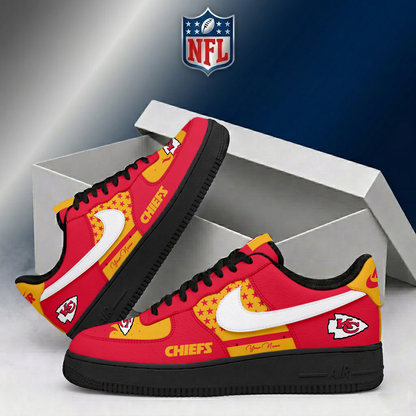 LIMITED EDITION - NEW CUSTOMIZED NFL01 KCC KANSAS CITY CHIEFS AF1 SHOES