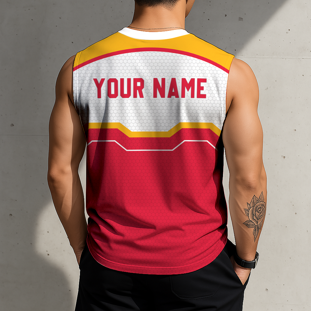 LIMITED EDITION - NEW CUSTOMIZED NFL01 KCC KANSAS CITY CHIEFS MEN'S GYM SHIRT