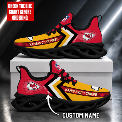 LIMITED EDITION - NEW CUSTOMIZED NFL01 KCC KANSAS CITY CHIEFS UNISEX MAX SOUL SHOES