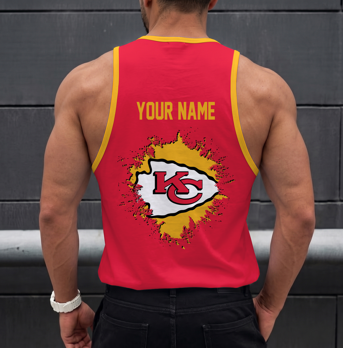 SPECIAL EDITION - NEW CUSTOMIZED NFL01 KCC KANSAS CITY CHIEFS UNISEX TANK TOP