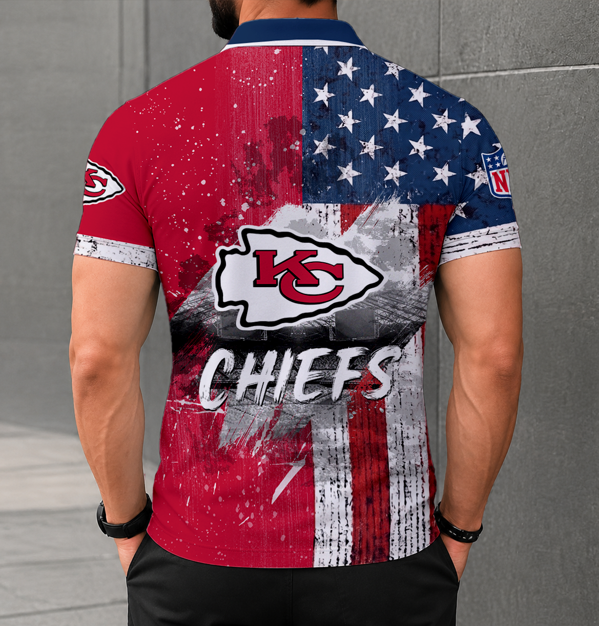 SPECIAL EDITION - NEW CUSTOMIZED NFL01 KCC KANSAS CITY CHIEFS POLO SHIRT
