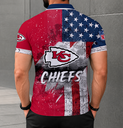 SPECIAL EDITION - NEW CUSTOMIZED NFL01 KCC KANSAS CITY CHIEFS POLO SHIRT