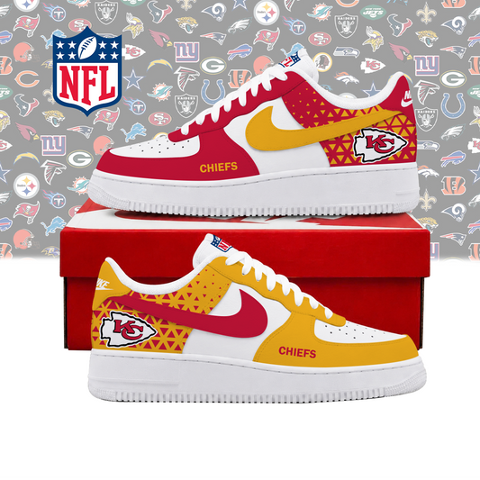 LIMITED EDITION - NEW CUSTOMIZED NFL01 KCC KANSAS CITY CHIEFS AF1 SHOES