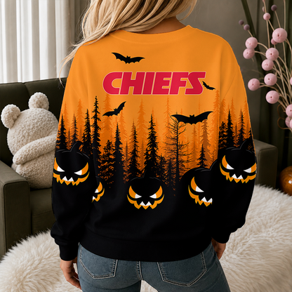 [SPECIAL OFFER] NEW CUSTOMIZED NFL01 KCC KANSAS CITY CHIEFS UNISEX HALLOWEEN SWEATSHIRT