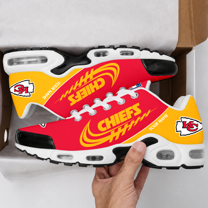 LIMITED EDITION - NEW CUSTOMIZED NFL01 KCC KANSAS CITY CHIEFS AIR MAX PLUS SNEAKERS
